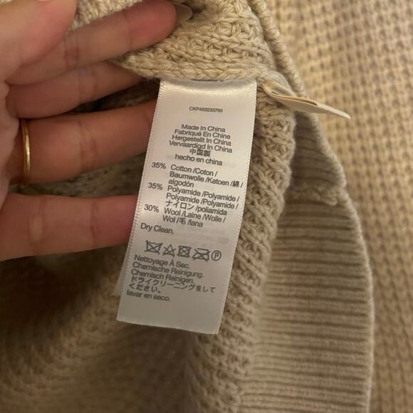 NWT Madewell Johnny-Collar Sweater Polo Shirt in Waffle Knit Light Sand Size XS - Picture 5 of 6